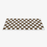 Cream-colored Large Plaid Square Fuzzy Pet Dog Mat Bed Comfy Couch Cover