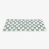 Cream-colored Large Plaid Square Fuzzy Pet Dog Mat Bed Comfy Couch Cover