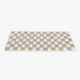 Cream-colored Large Plaid Square Fuzzy Pet Dog Mat Bed Comfy Couch Cover