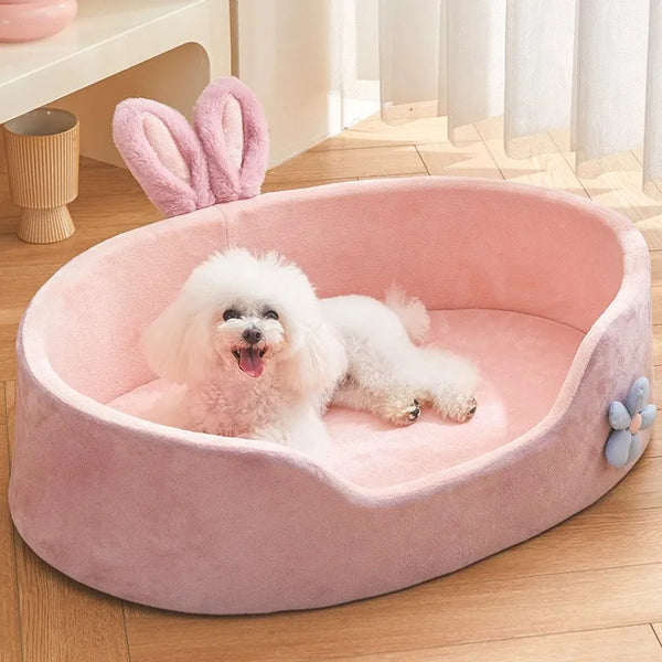 Detachable Cat and Dog Bed | Removable Coral Fleece Cover | Machine Washable All-Season Design