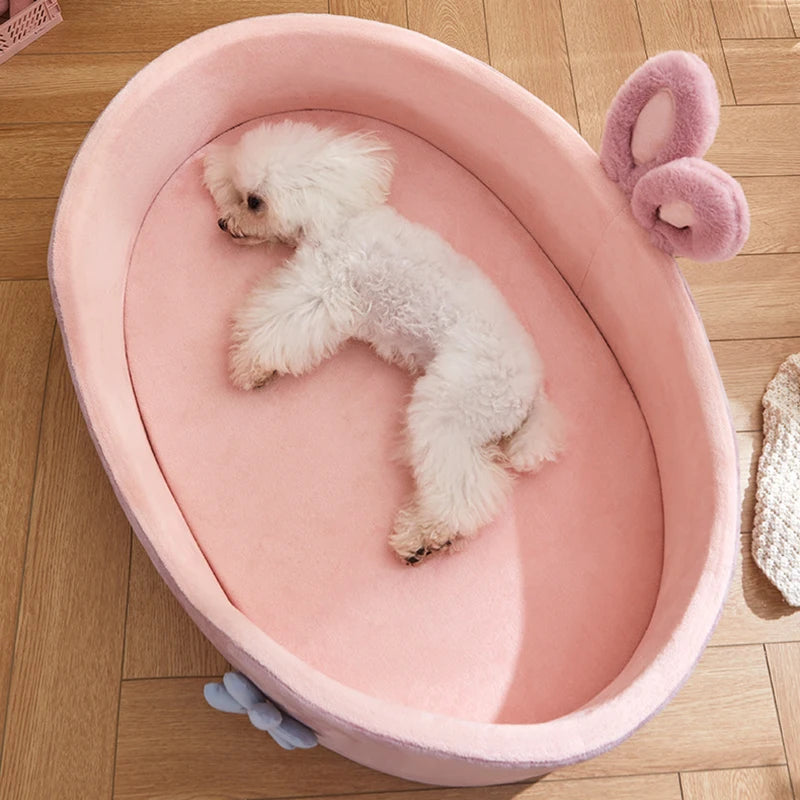 Detachable Cat and Dog Bed | Removable Coral Fleece Cover | Machine Washable All-Season Design