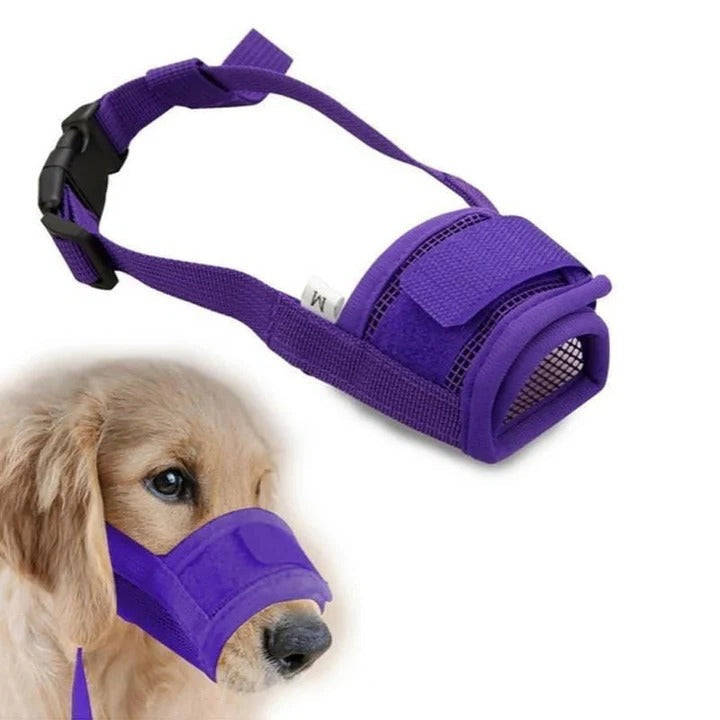 Dog Adjustable Nylon Muzzle | Breathable Mesh Mouth Cover for Comfort 0