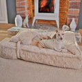 Dog Bed | Fluffy Synthetic Wool Calming Bed | Soft Cloud Shape Design | Cozy and Supportive