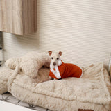 Dog Bed | Fluffy Synthetic Wool Calming Bed | Soft Cloud Shape Design | Cozy and Supportive 3