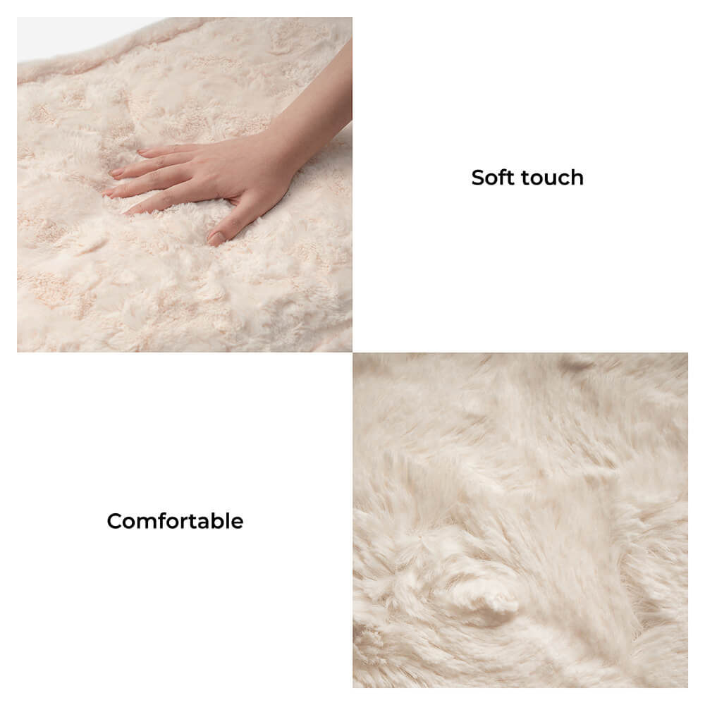 Dog Bed | Fluffy Synthetic Wool Calming Bed | Soft Cloud Shape Design | Cozy and Supportive 6
