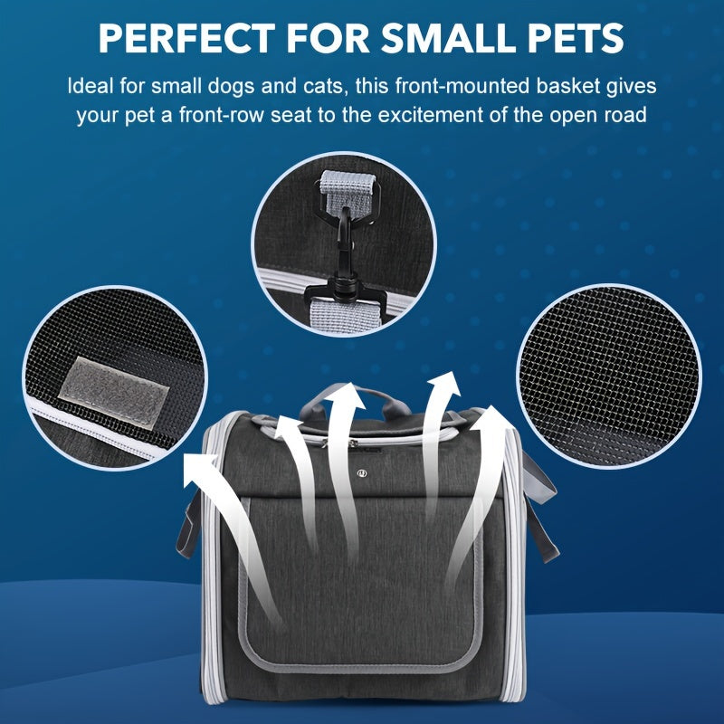 Dog Bicycle Basket Front | Expandable Lightweight Carrier for Small Pets 5