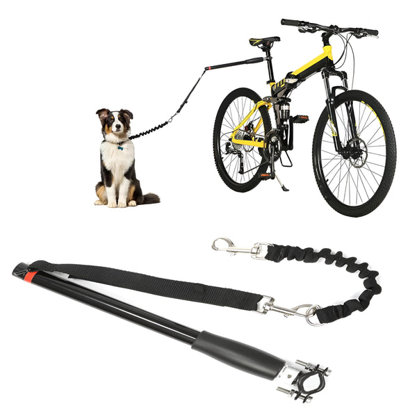 Dog Bike Tow Leash | Durable Iron Rod with Elastic Nylon Leash | Comfortable and Safe 0