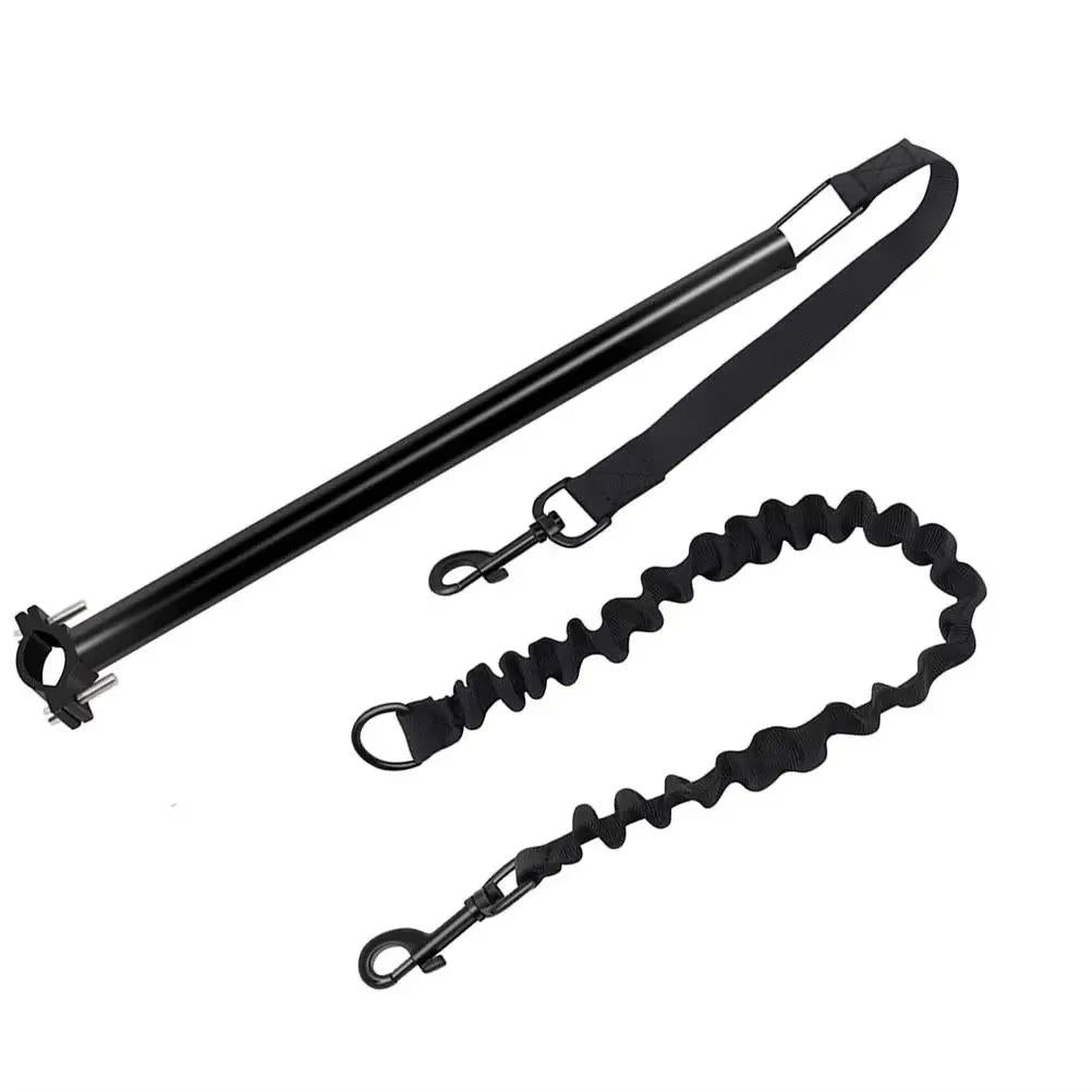 Dog Bike Tow Leash | Durable Iron Rod with Elastic Nylon Leash | Comfortable and Safe 2