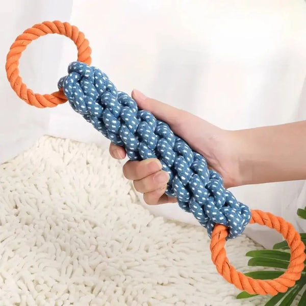 Dog Chew Toy | Natural Cotton Rope Tug Toy for Medium and Large Breeds | Durable and Non-Toxic 0