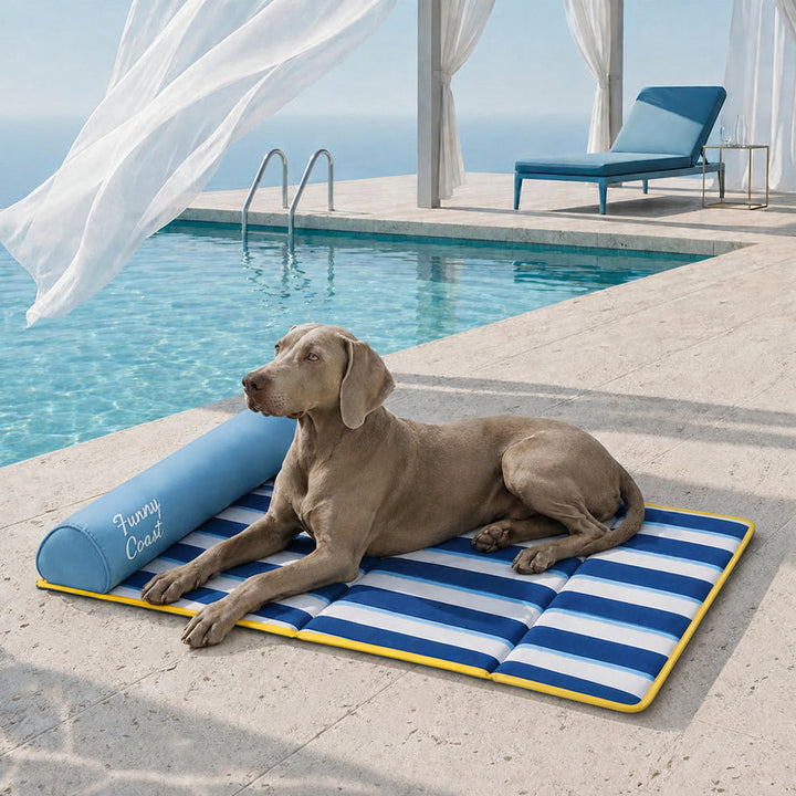 Dog Cooling Mat | Lightweight Portable Chill Nest | Comfortable Striped Design 0
