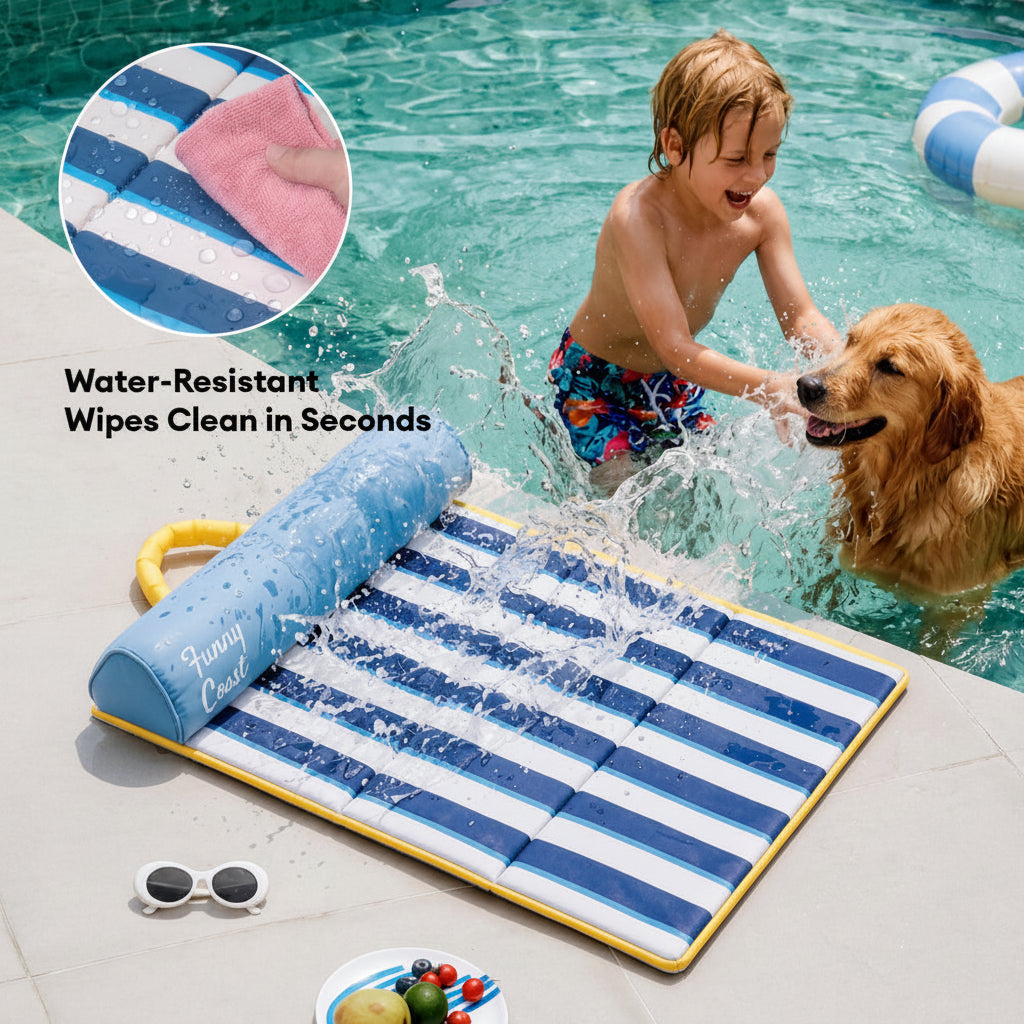 Dog Cooling Mat | Lightweight Portable Chill Nest | Comfortable Striped Design 4