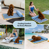 Dog Cooling Mat | Lightweight Portable Chill Nest | Comfortable Striped Design 5