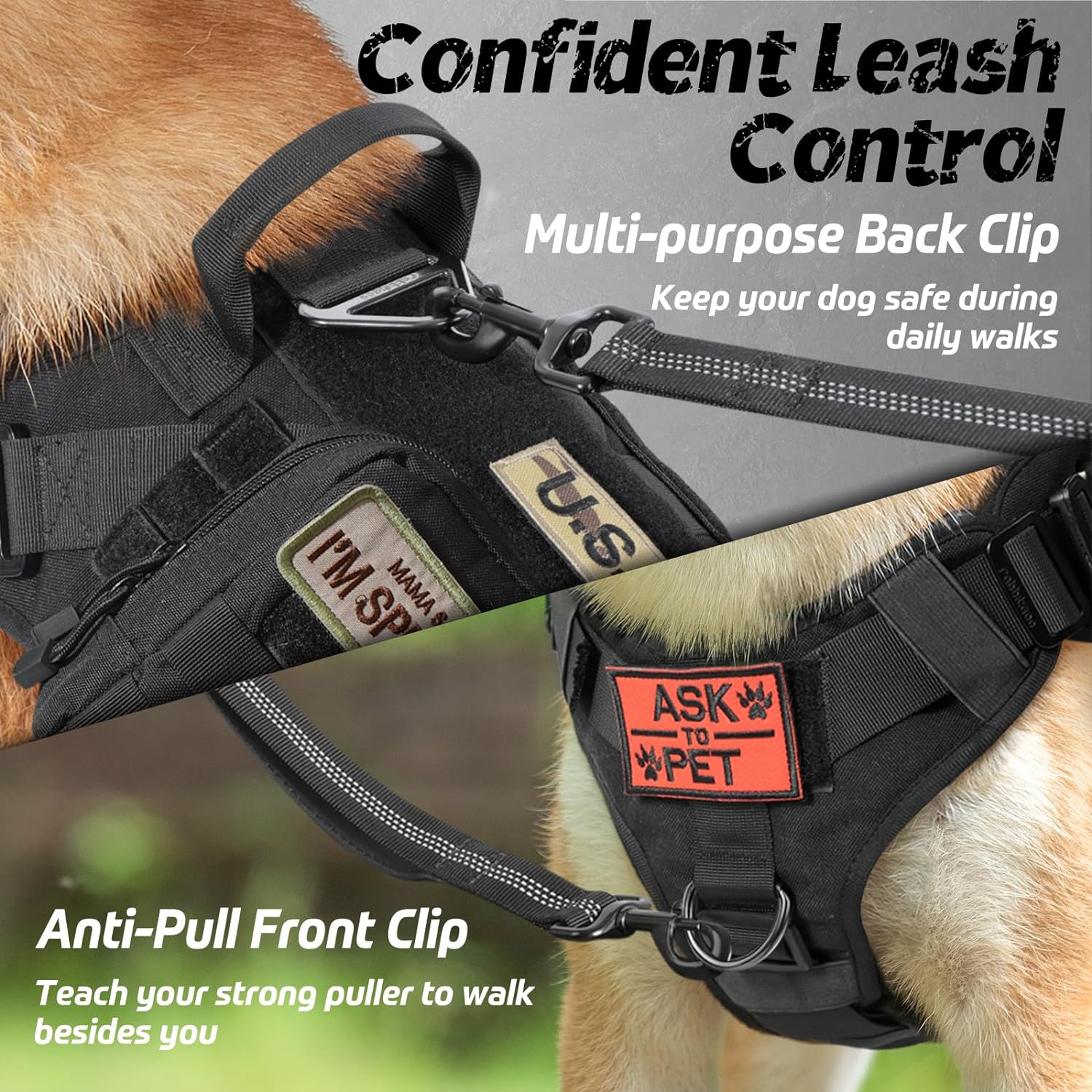 Dog Tactical Harness | Durable No-Pull Adjustable Vest for Large Breeds 3