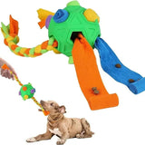 Dog Toy | Durable Fabric Snuffle Ball | Interactive 2-in-1 Tug-of-War Toy | Engaging Multi-Colored Design 1