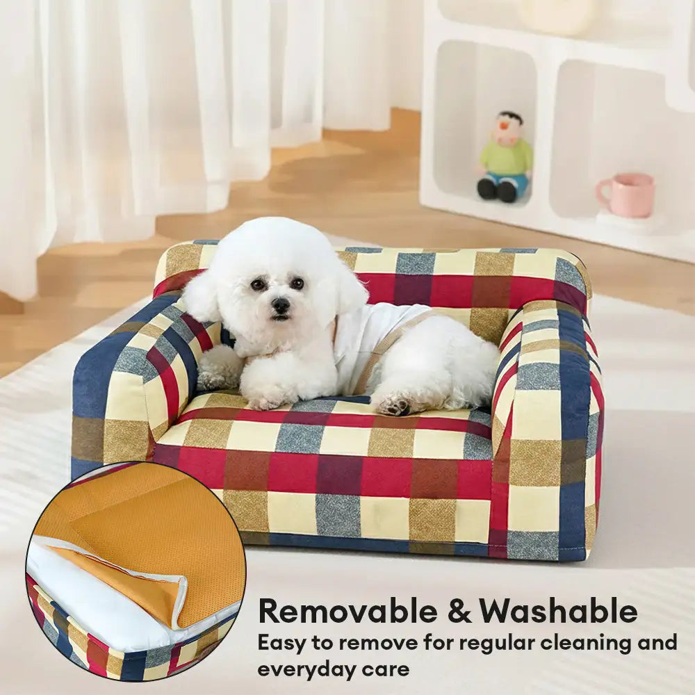 Dog's Breathable Cotton Canvas Sofa Bed | Cozy Scratch-Resistant Pet Lounge 3