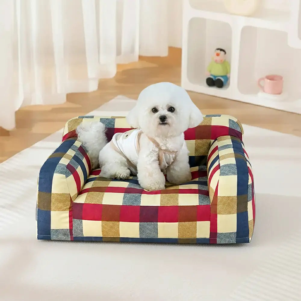 Dog's Breathable Cotton Canvas Sofa Bed | Cozy Scratch-Resistant Pet Lounge 7