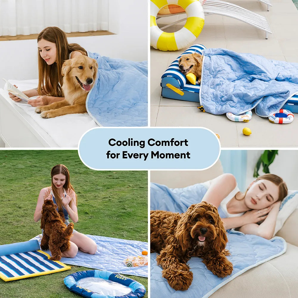 Dog's Cooling Fabric Blanket | Soft Double-Sided Summer Comfort for Pets 8