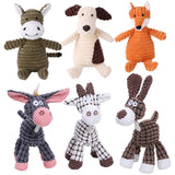 Dog's Durable Corduroy Plush Toy | Squeaky Fun Animal Chew Toy 1