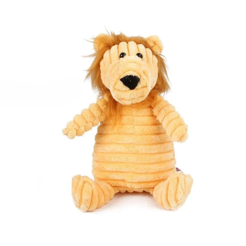 Dog's Durable Corduroy Plush Toy | Squeaky Fun Animal Chew Toy 16