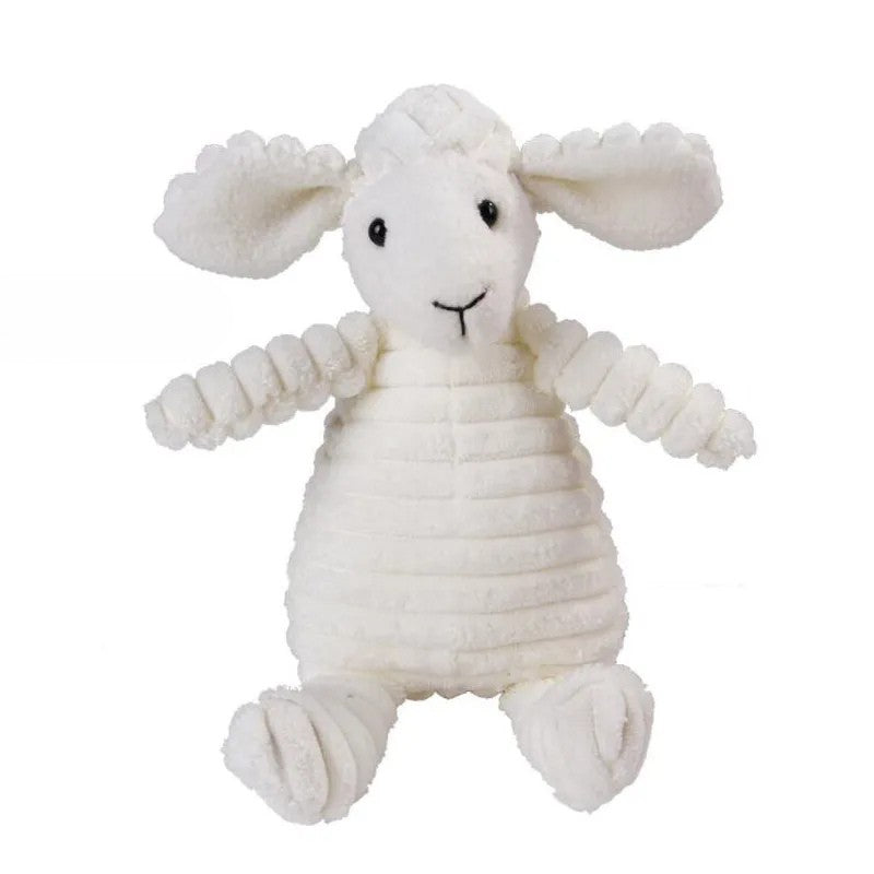 Dog's Durable Corduroy Plush Toy | Squeaky Fun Animal Chew Toy 18