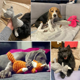 Dog's Durable Corduroy Plush Toy | Squeaky Fun Animal Chew Toy 5