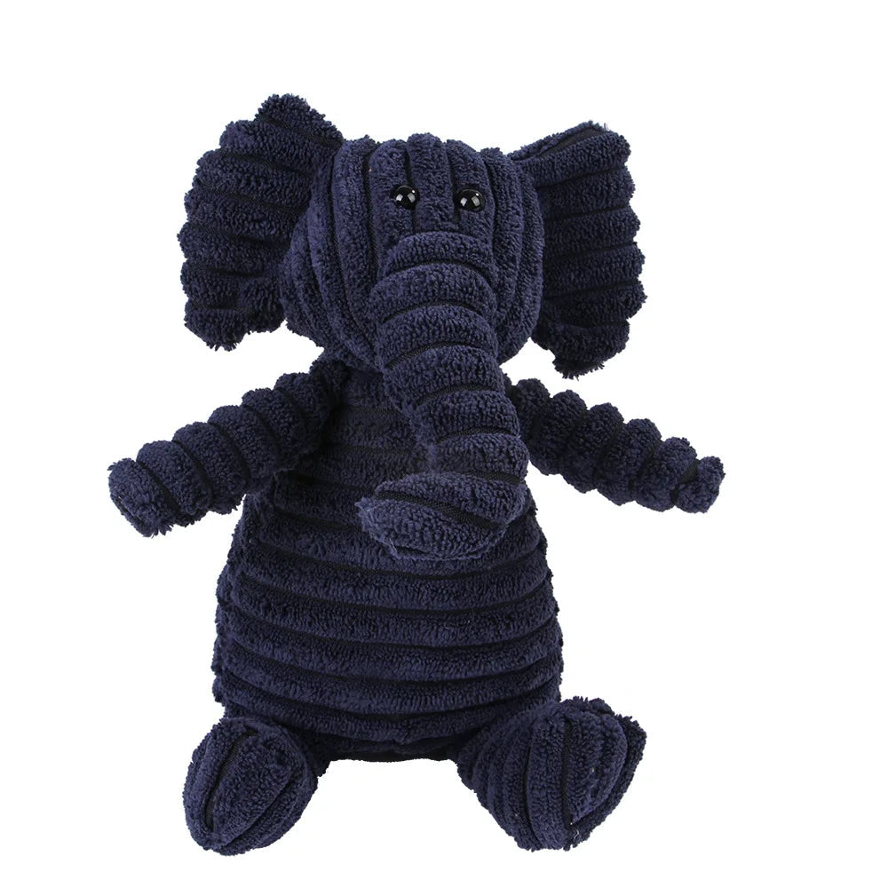 Dog's Durable Corduroy Plush Toy | Squeaky Fun Animal Chew Toy 6