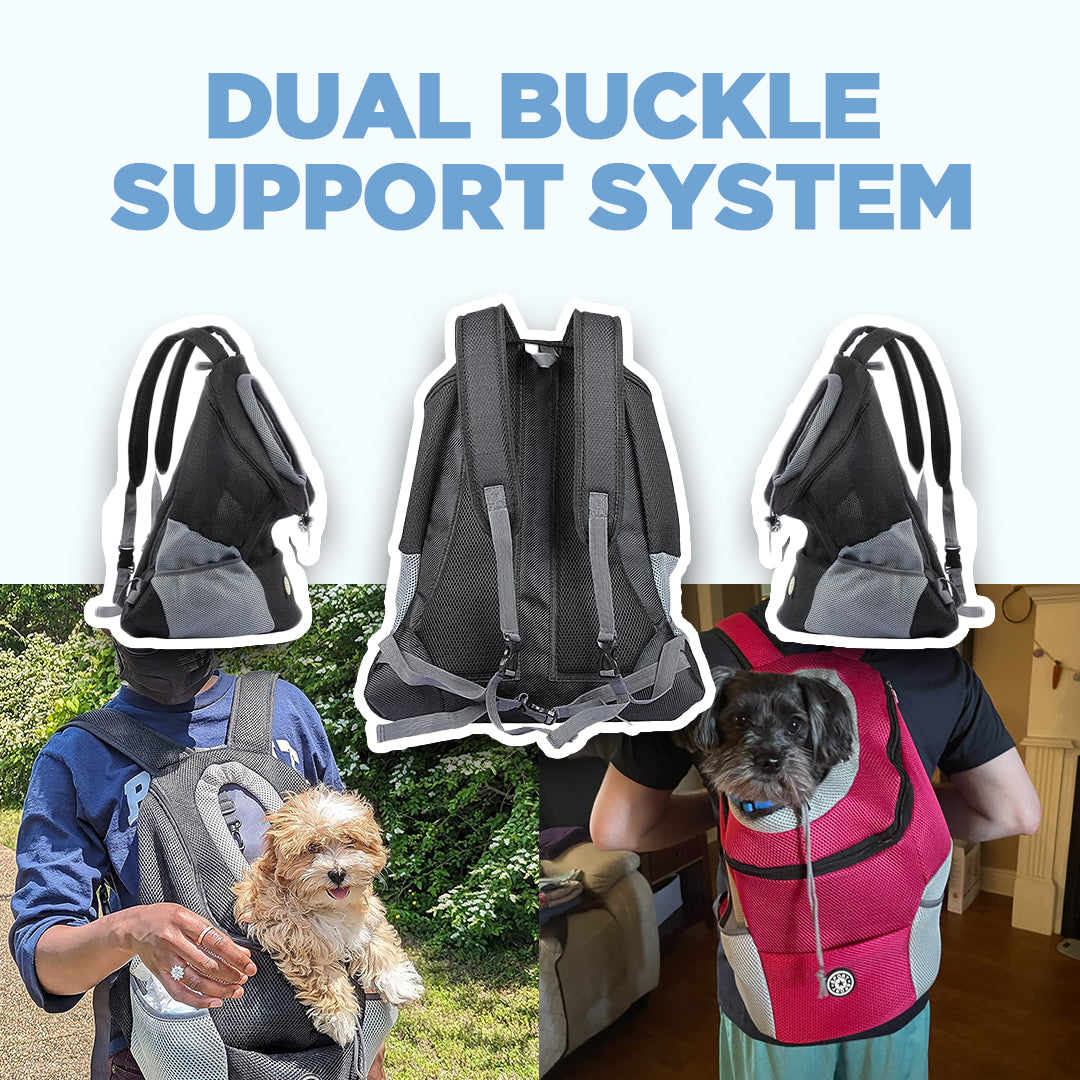 Dog's Durable Fabric Backpack Carrier | Comfortable Outdoor Adventure Pack 4