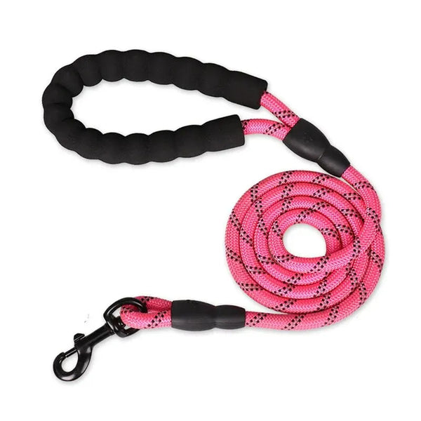 Dog's Durable Nylon Leash | Reflective Padded Handle for Comfort 0