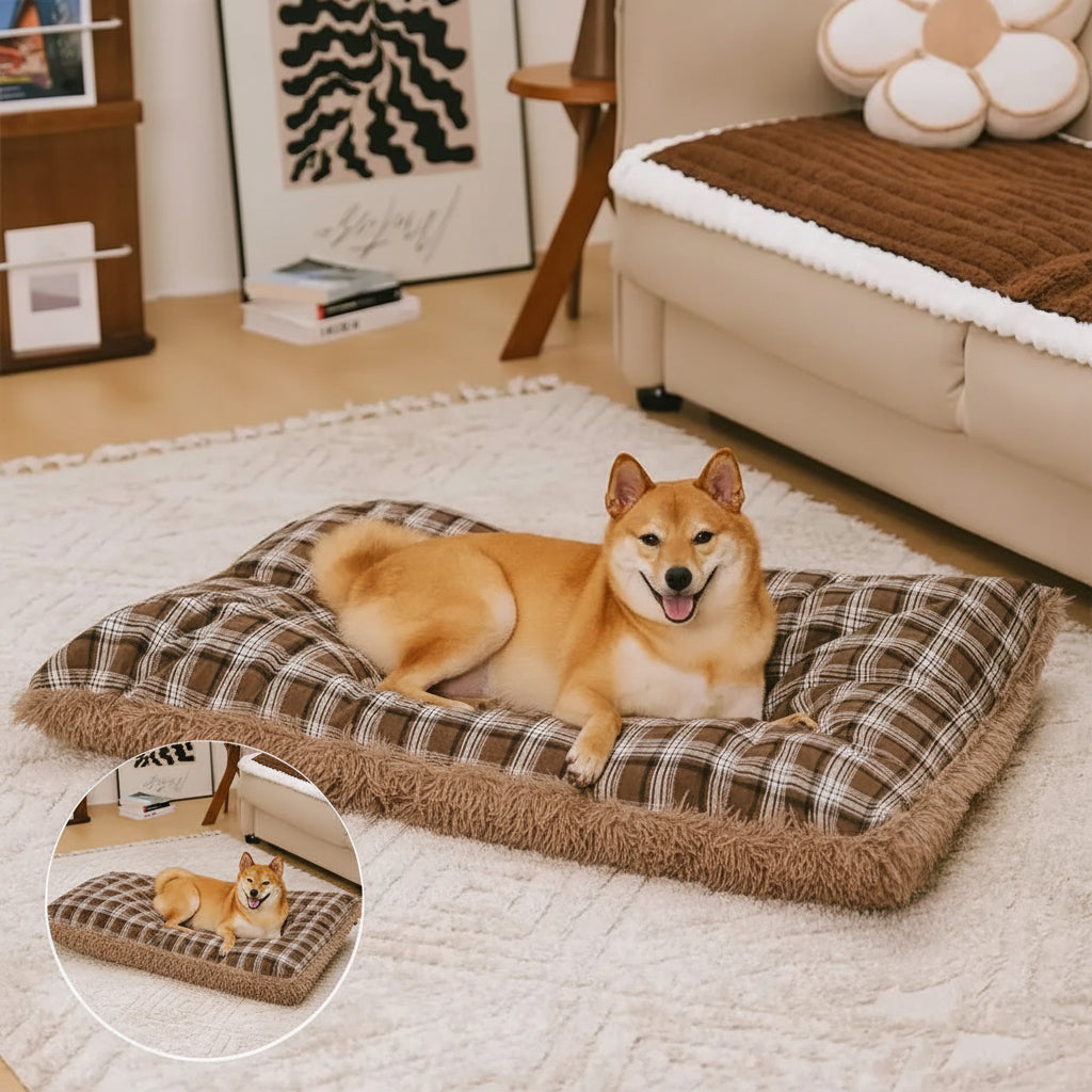 Dog's Plush Dual-Sided Calming Mat | Cozy All-Season Pet Bed 0