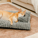 Dog's Plush Polyester Calming Bed | Thick Fluffy Comfort with Pillow 2