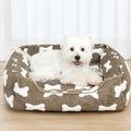 Dog's Plush Polyester Dog Bed | Cozy Deep Sleep Square Bed
