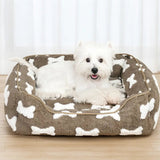 Dog's Plush Polyester Dog Bed | Cozy Deep Sleep Square Bed 0