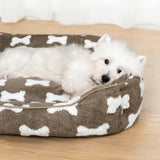 Dog's Plush Polyester Dog Bed | Cozy Deep Sleep Square Bed 1