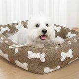 Dog's Plush Polyester Dog Bed | Cozy Deep Sleep Square Bed 2