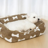 Dog's Plush Polyester Dog Bed | Cozy Deep Sleep Square Bed 6