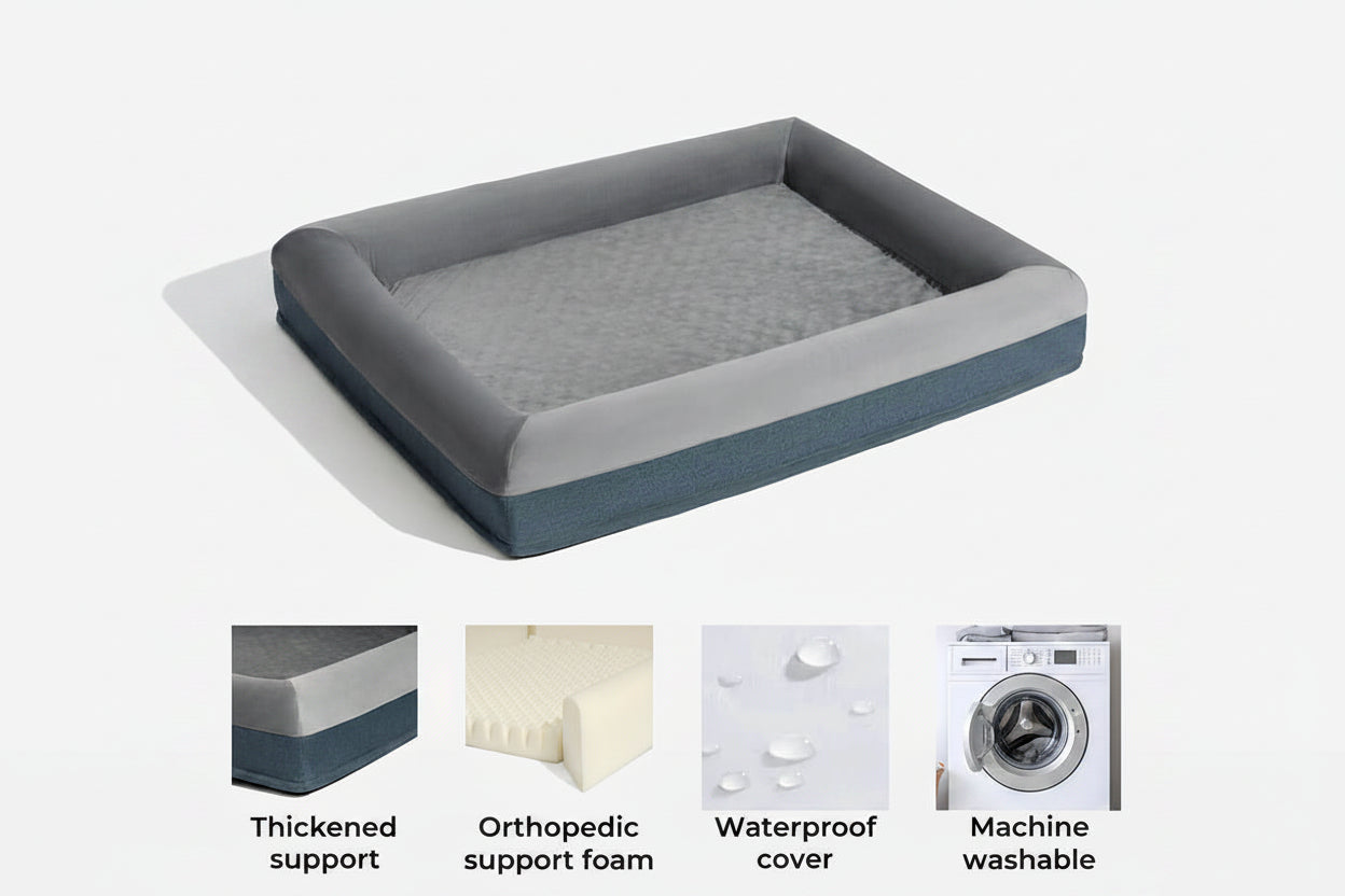 Dog's Premium Suede Orthopedic Bed | Luxurious Comfortable Supportive Sleeping Solution 5
