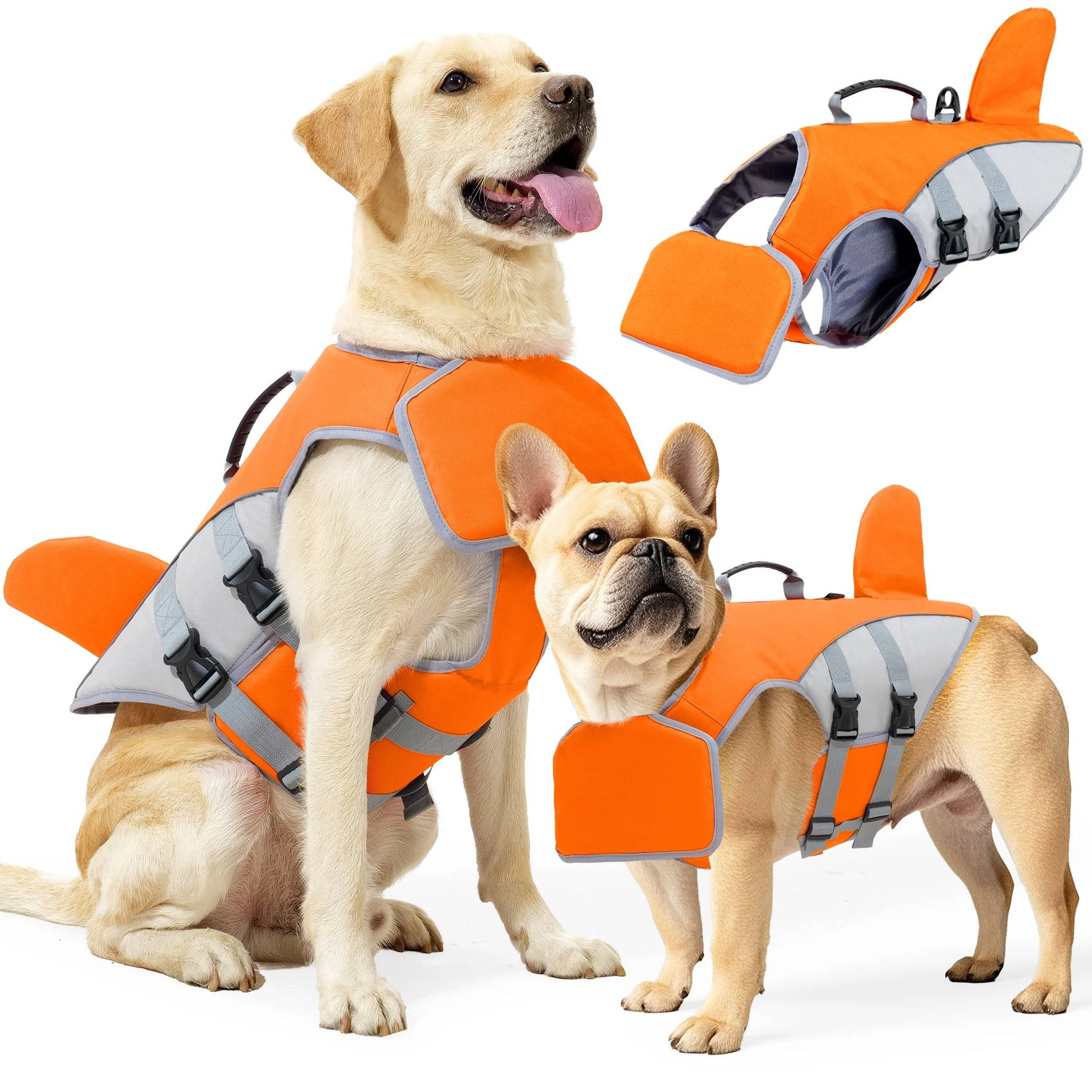 Dog's Shark-Themed Float Jacket | Adjustable Buoyancy Life Vest 4