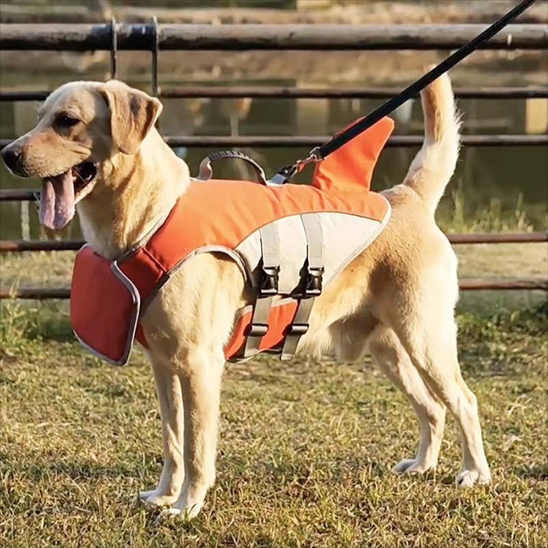 Dog's Shark-Themed Float Jacket | Adjustable Buoyancy Life Vest 7