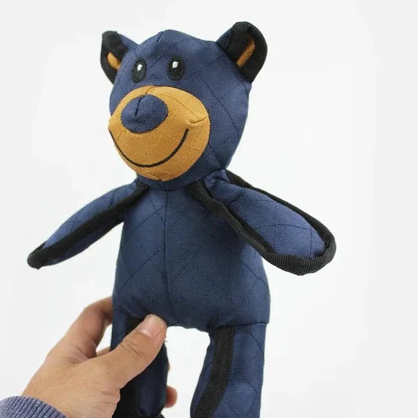 Durable Rubber Dog Toy | Chew-Resistant Bear Shape | Interactive Squeaky Plaything 0