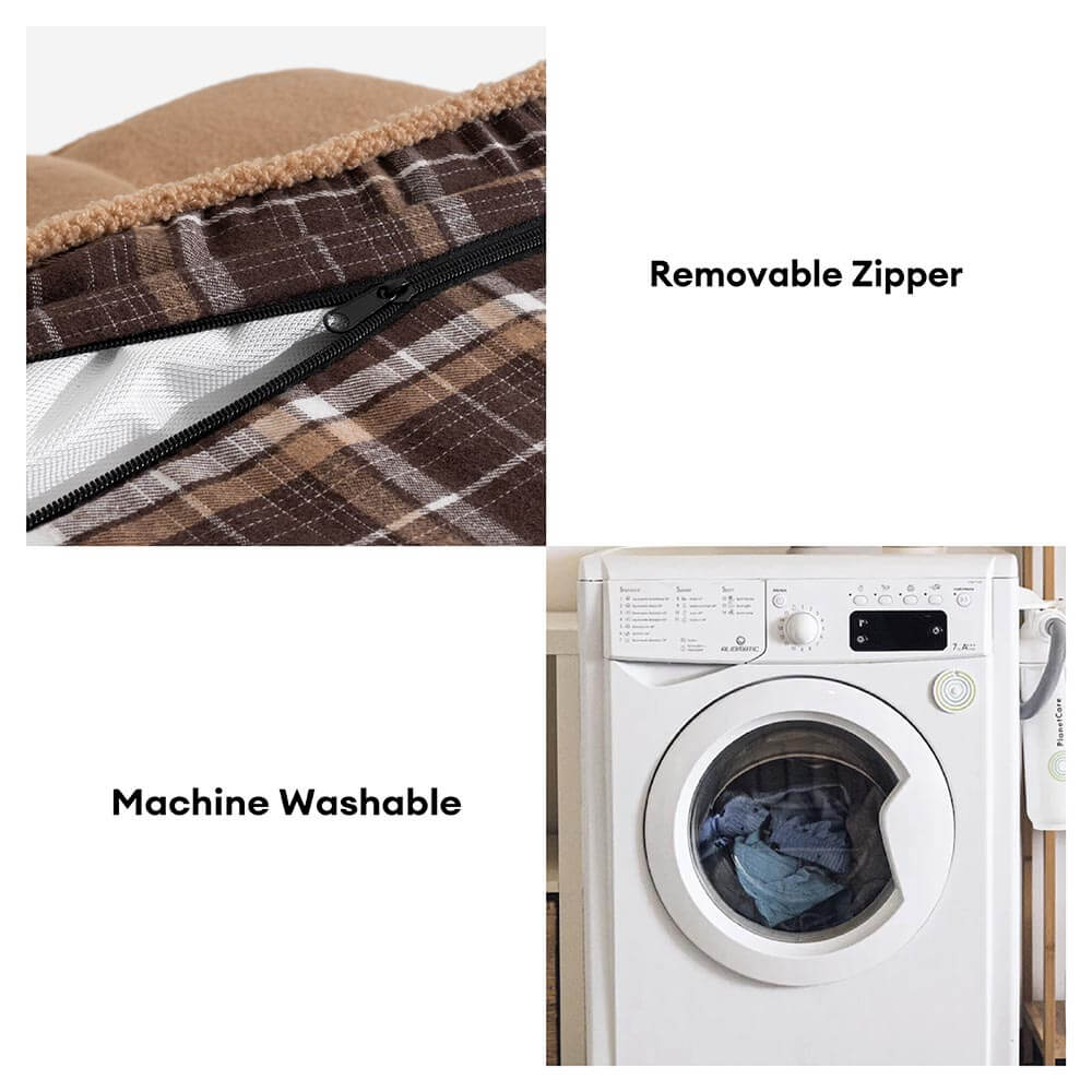 Extra Large Teddy Fleece Dog Bed | Washable Fluffy Rectangle Pet Bed 6