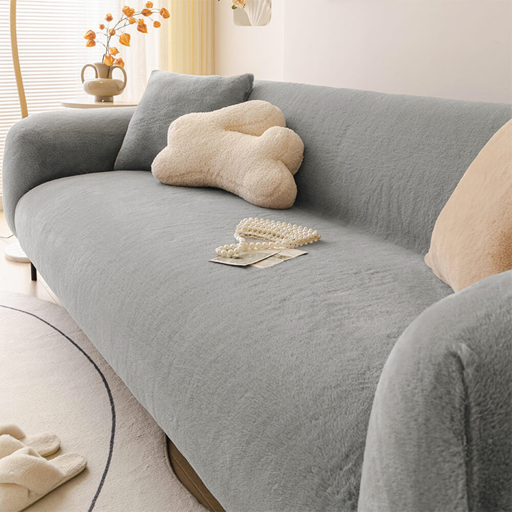 Ultra Soft Skin Friendly Plush Full Coverage Sofa Protector Stretch Couch Cover