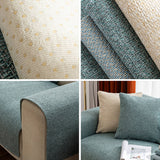 Minimalist Solid Color Breathable Faux Linen Plush Couch Cover