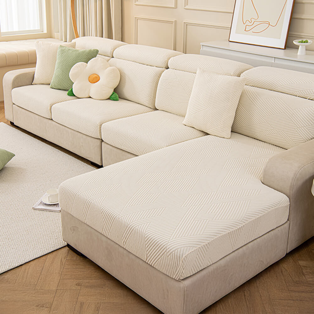 Modern Geometric Stretch Full-Wrap Magic Sectional Durable Couch Cover