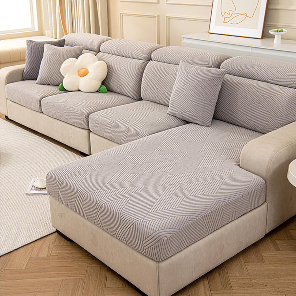 Modern Geometric Stretch Full-Wrap Magic Sectional Durable Couch Cover