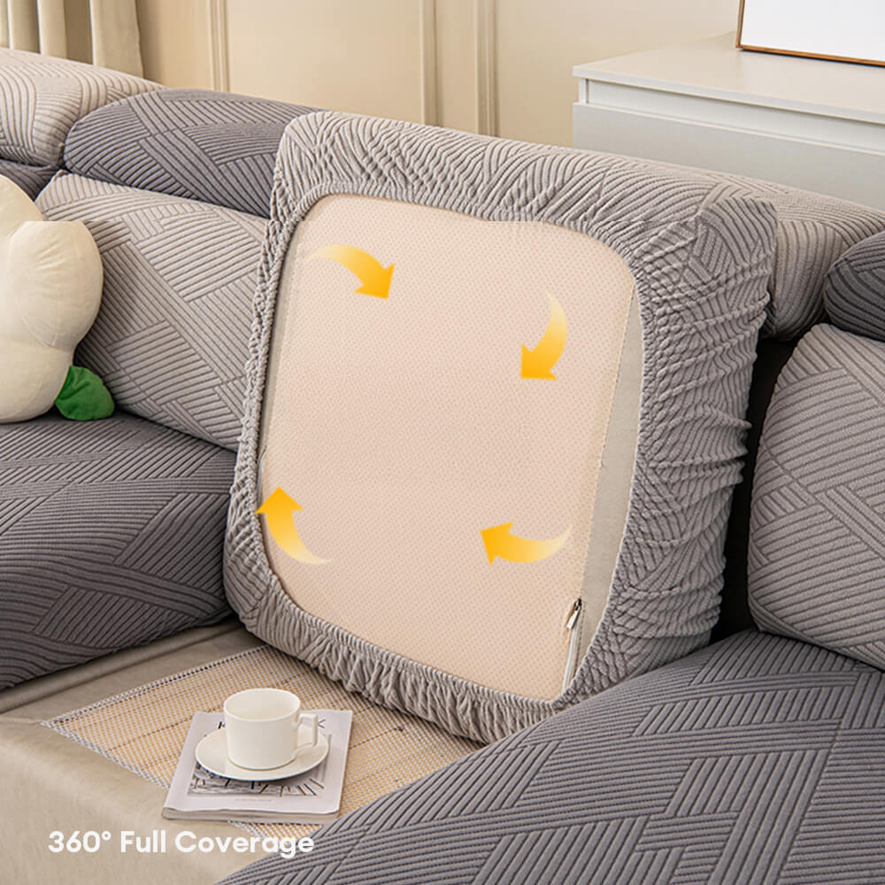 Modern Geometric Stretch Full-Wrap Magic Sectional Durable Couch Cover