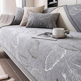 Premium Leaf Texture Chenille Non-Slip Anti-Scratch Deluxe Couch Cover