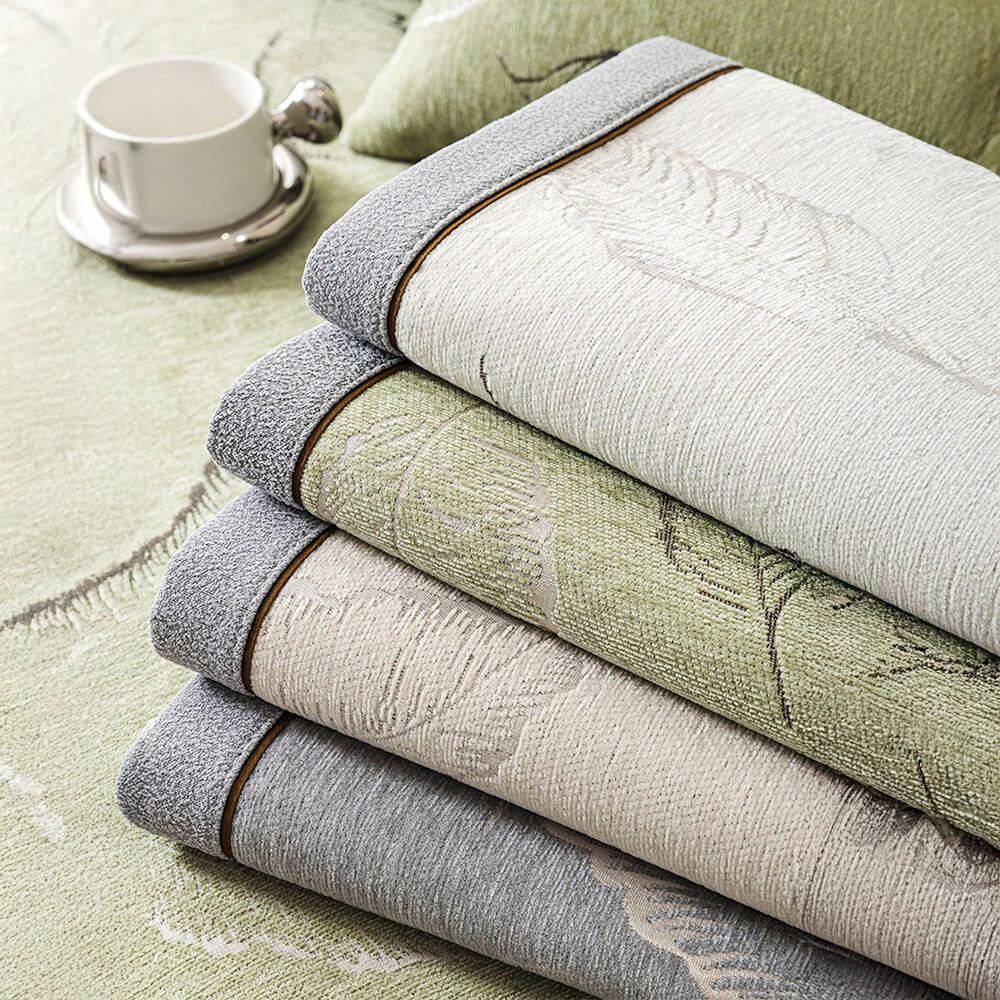 Premium Leaf Texture Chenille Non-Slip Anti-Scratch Deluxe Couch Cover