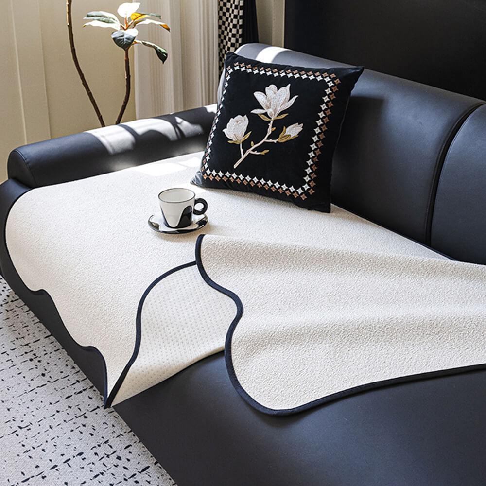 Water-repellent Teddy Fleece Non-Slip Straight Stretch Couch Cover