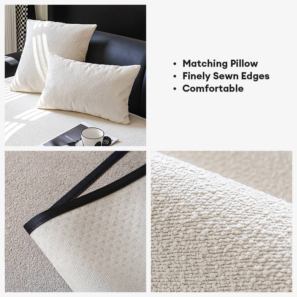 Water-repellent Teddy Fleece Non-Slip Straight Stretch Couch Cover