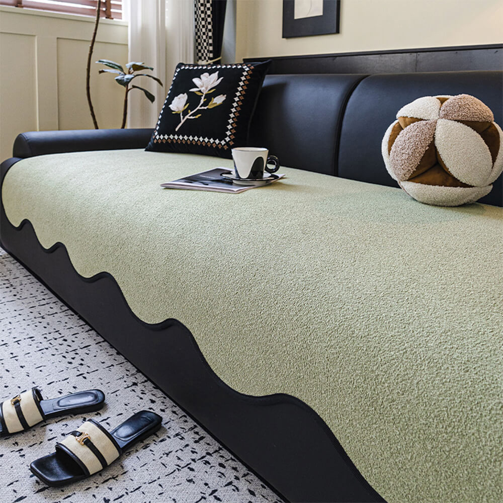 Water-repellent Teddy Fleece Non-Slip Straight Stretch Couch Cover